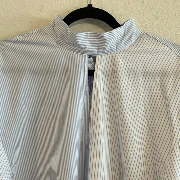 Zara Women Tunic Top Small Blue & White Stripe Business Causal Contemporary - Picture 4 of 14